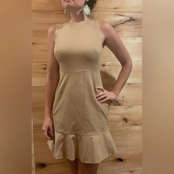 J. Crew Tan Stretchy Dress Size 4P. - Picture 4 of 10